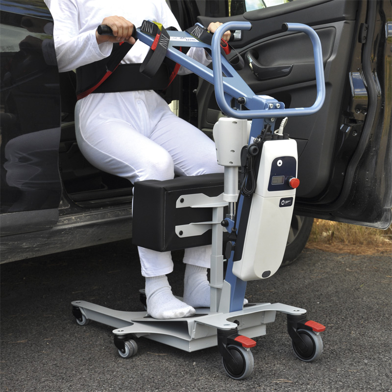 Otra imagen de Grúa de bipedestación Way Up Blue con arnés